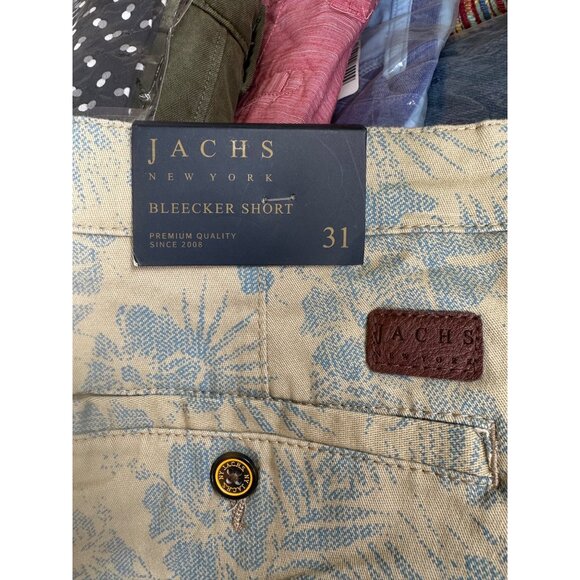 Jachs‎ Men's Stretch Chino Short 9" Inseam Khaki Floral Print Size 31 Golf Beach - Picture 3 of 3